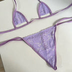 SET ENCAJE LILA