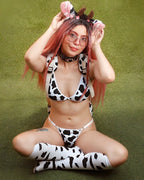 SET LENCERÍA + MEDIAS VACA