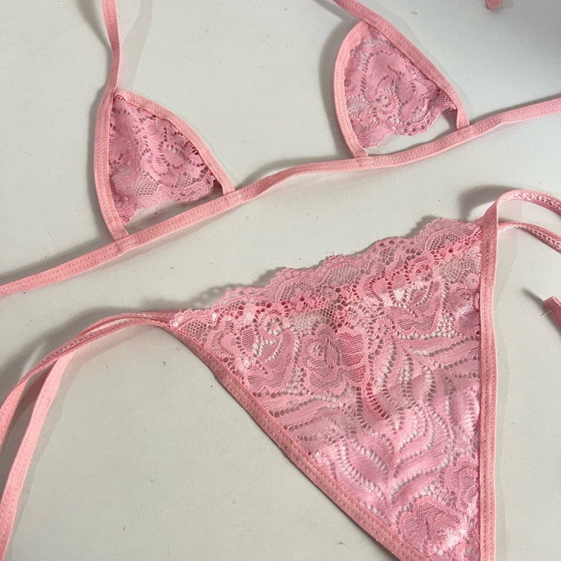 SET ENCAJE ROSADO
